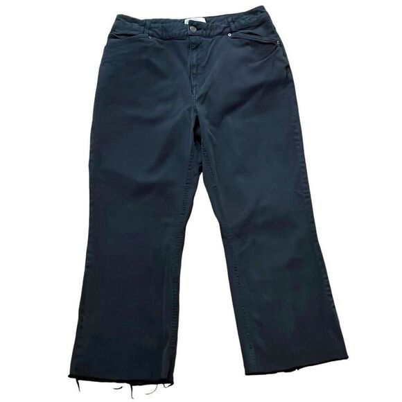 J.Jill black wash high rise crop raw hem jeans 12 - Picture 1 of 9